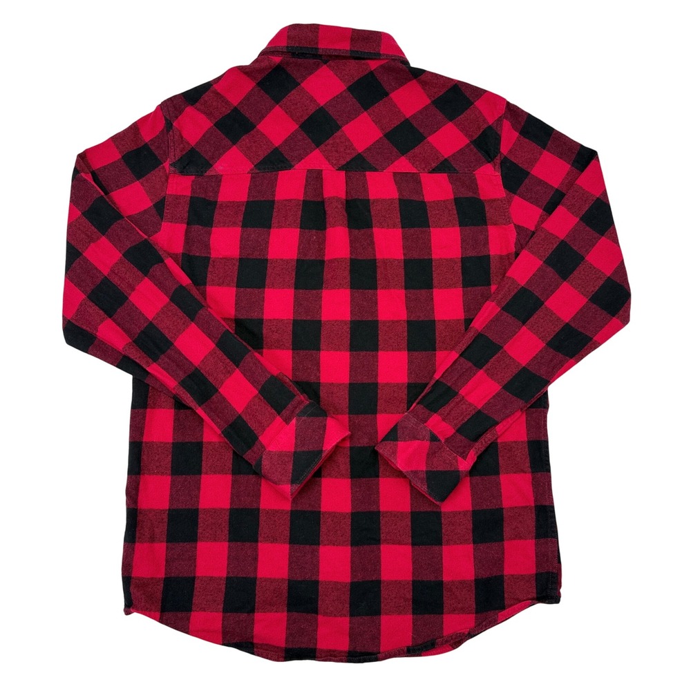 Dravus Flannel Shirt Mens Size Large Red Black Buffalo Plaid Button Up Workwear - Picture 2 of 10